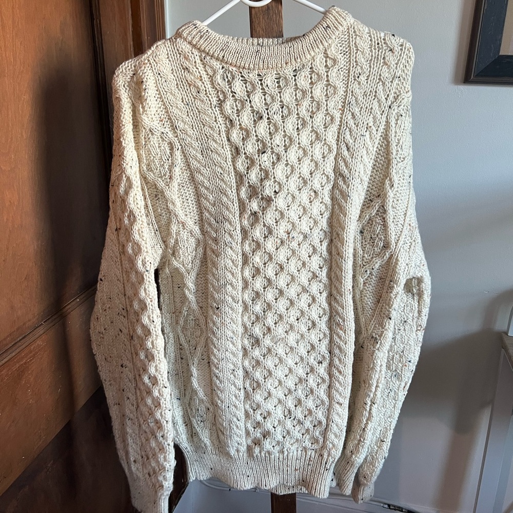 Irish cable knit wool sweater